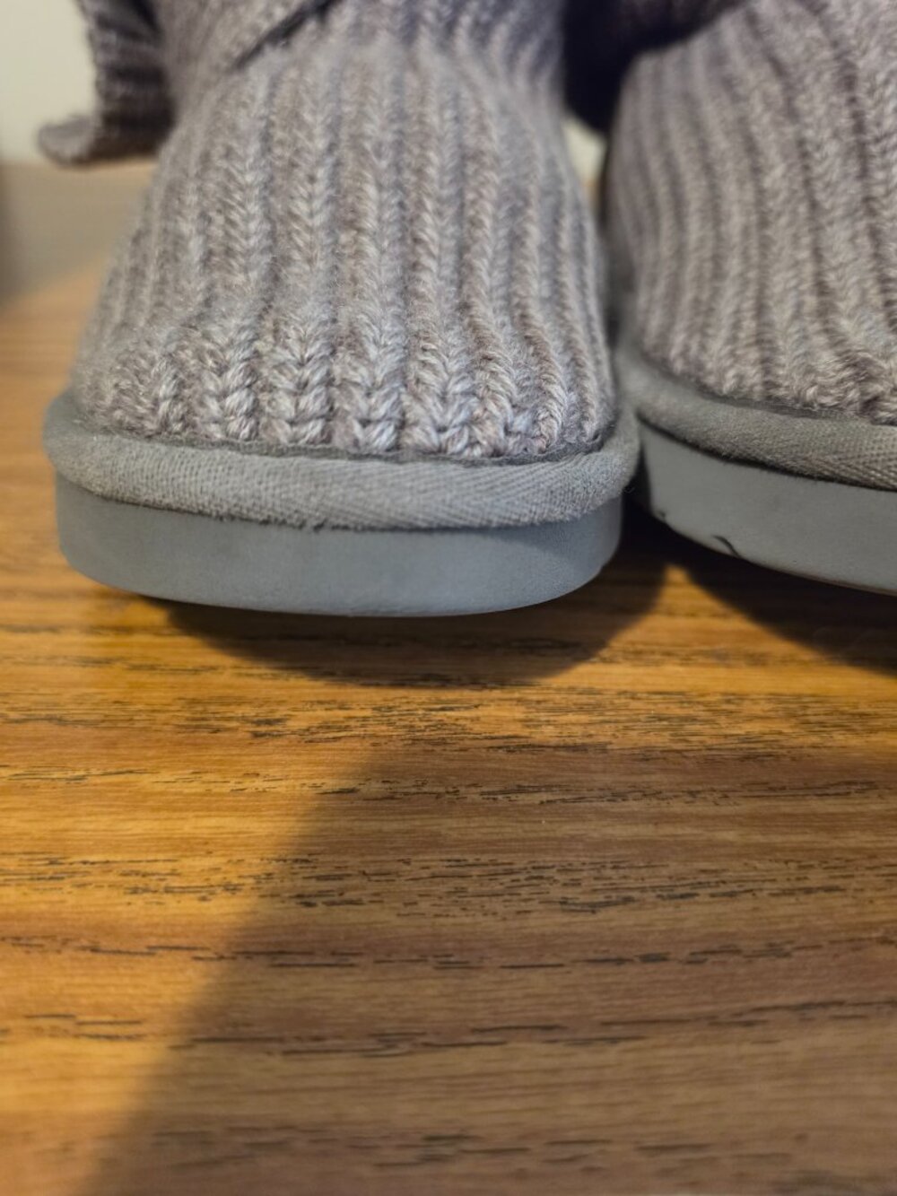 UGG Australia Classic Cardy Knit Boots Grey Suede 3-Button Womens Size 10 101655 - Picture 10 of 11